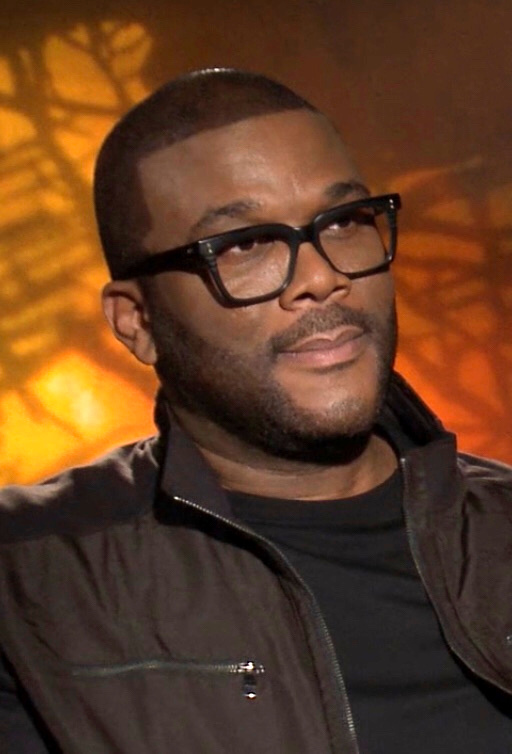 Tyler Perry during an interview on October 18, 2016. This is an archive portrait of the filmmaker and cast member, not a scene from Why Did I Get Married Again?, a wedding image or a 2026 Netflix event. AMFM STUDIOS LLC / Wikimedia Commons, CC BY 3.0; current Commons JPEG used without further changes.